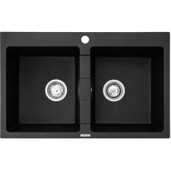 Pyramis Sparta 2B Ένθετος Νεροχύτης από Συνθετικό Γρανίτη 78x50cm Graphite Carbon Pyramis Sparta 2B Ένθετος Νεροχύτης από Συνθετικό Γρανίτη 78x50cm Graphite Carbon